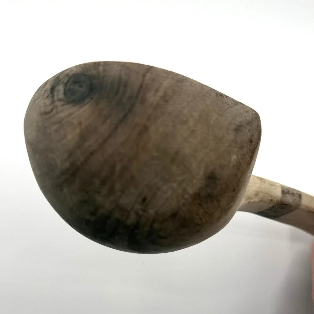 Vintage Hand Carved Wooden Scoop Ladle Rustic Farmhouse Primitive Grain Server